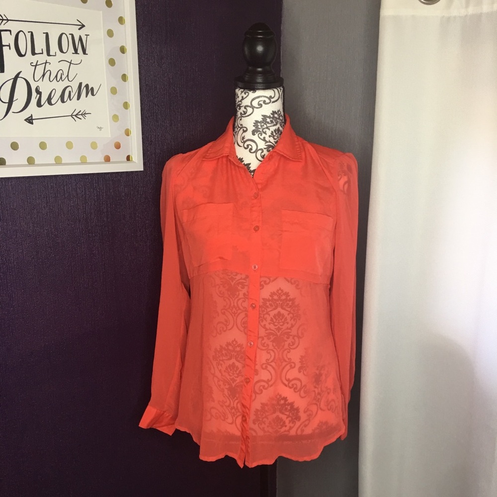 Size small sheer button down blouse